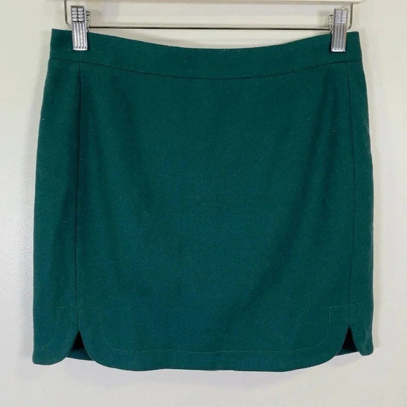 J.crew Shirttail Teal Wool  Blend Mini Skirt - Picture 2 of 11